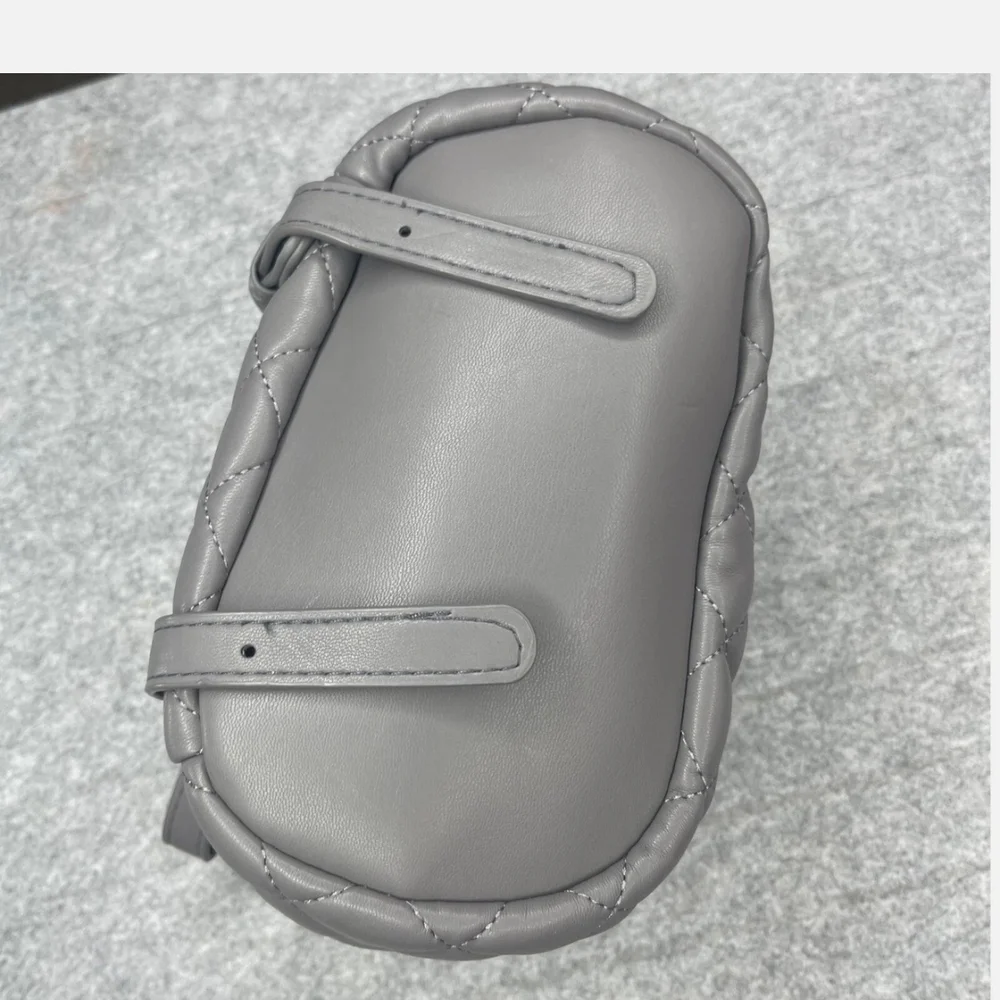 Badgely Mischka quilted mini  backpack, gray with gold tone hardware NWT